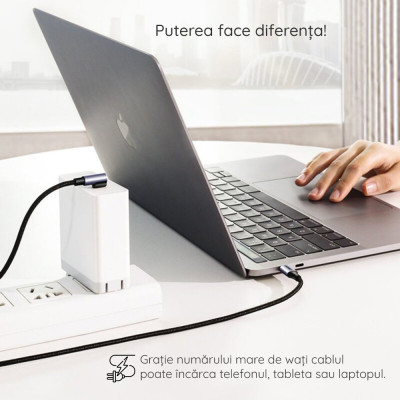 Cablu de date tip C Fast Charging Hoco U108, 1.2m, negru
