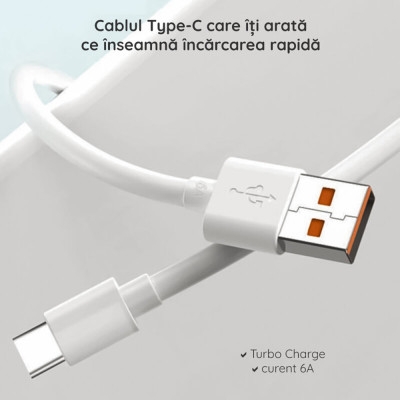 Cablu de date Type-C Xiaomi Turbo Charge (Mi 11 Ultra) 6A, alb, bulk
