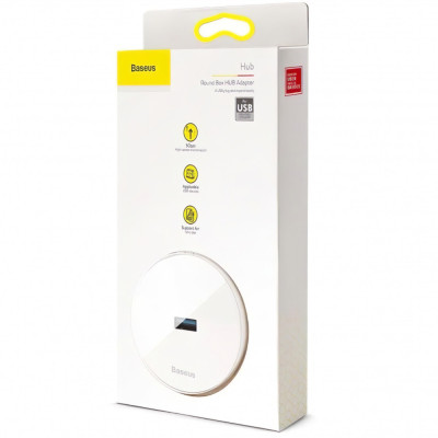 Hub USB la USB 3.0, 3x USB 2.0, Micro-USB, 10cm - Baseus Airjoy (CAHUB-F02) - White