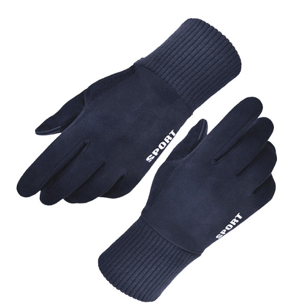 Manusi Touchscreen, Techsuit Suede (ST0009), albastru