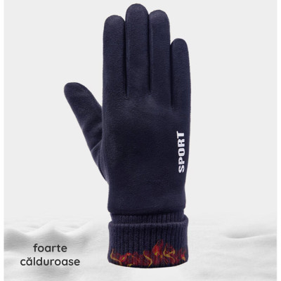Manusi Touchscreen, Techsuit Suede (ST0009), albastru