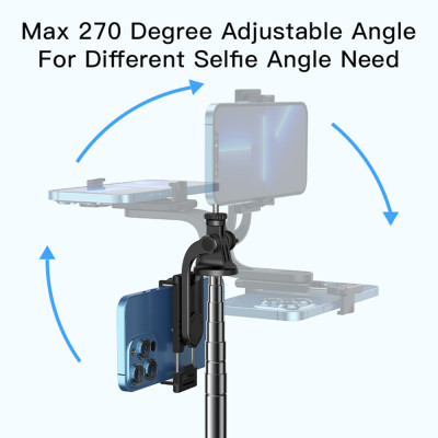 Yesido - Selfie Stick (SF13) - Stable, Adjustable, 360Â° Rotation, Remote Controller, Screw 1/4 Compatible - Black