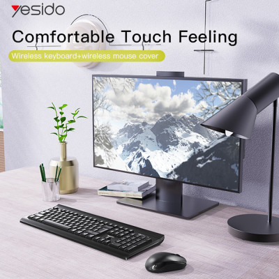 Yesido - Wireless Keyboard and Mouse Set (KB12) - Intelligent Hibernation, Plug&Play - Black
