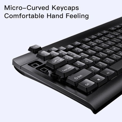 Yesido - Wireless Keyboard and Mouse Set (KB12) - Intelligent Hibernation, Plug&Play - Black