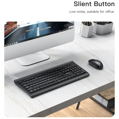 Yesido - Wireless Keyboard and Mouse Set (KB12) - Intelligent Hibernation, Plug&Play - Black