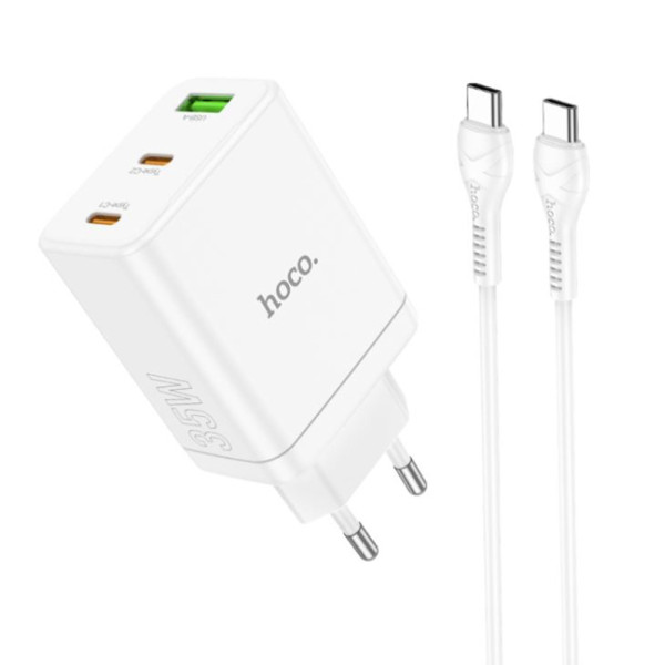 Incarcator priza USB Type-C Hoco N33 + cablu tip C, 35W, alb