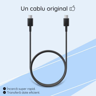 Cablu de date Samsung tip C, 3A, 1m, alb, bulk, EP-DA705BWE