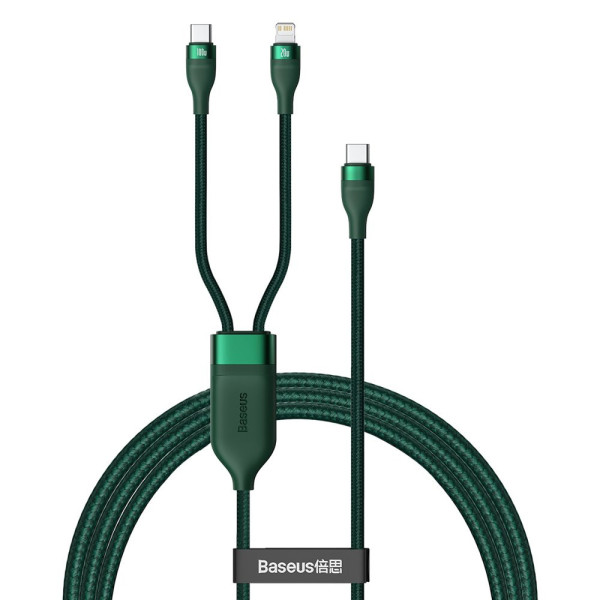 Cablu de Date Type-C la Type-C, Lightning 100W, 1.2m - Baseus Flash Series (CA1T2-F06) - Green