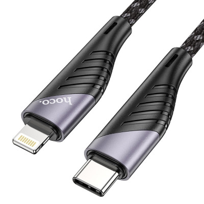 Cablu de Date Type-C la Lightning PD 20W, 3A, 1.2m - Hoco Freeway (U95)- Black