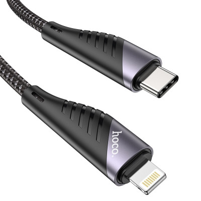 Cablu de Date Type-C la Lightning PD 20W, 3A, 1.2m - Hoco Freeway (U95)- Black