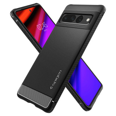 Husa pentru Google Pixel 7 Pro - Spigen Rugged Armor - Matte Black