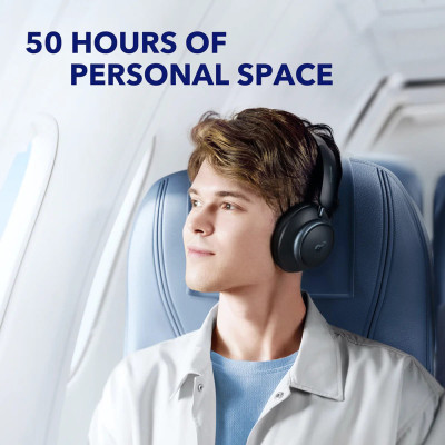 Casti On-Ear Bluetooth 5.3, Noise Cancelling, USB-C, Anker Space Q45 (A3040G11), negru